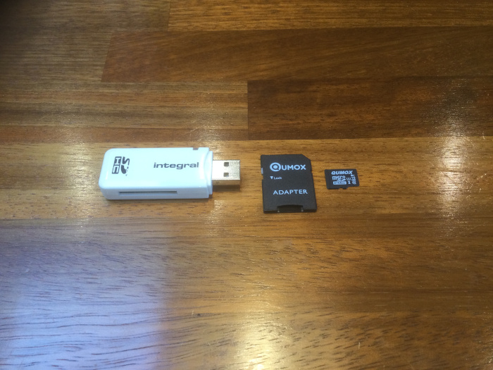 A USB writer, conversion card and micro-SD card